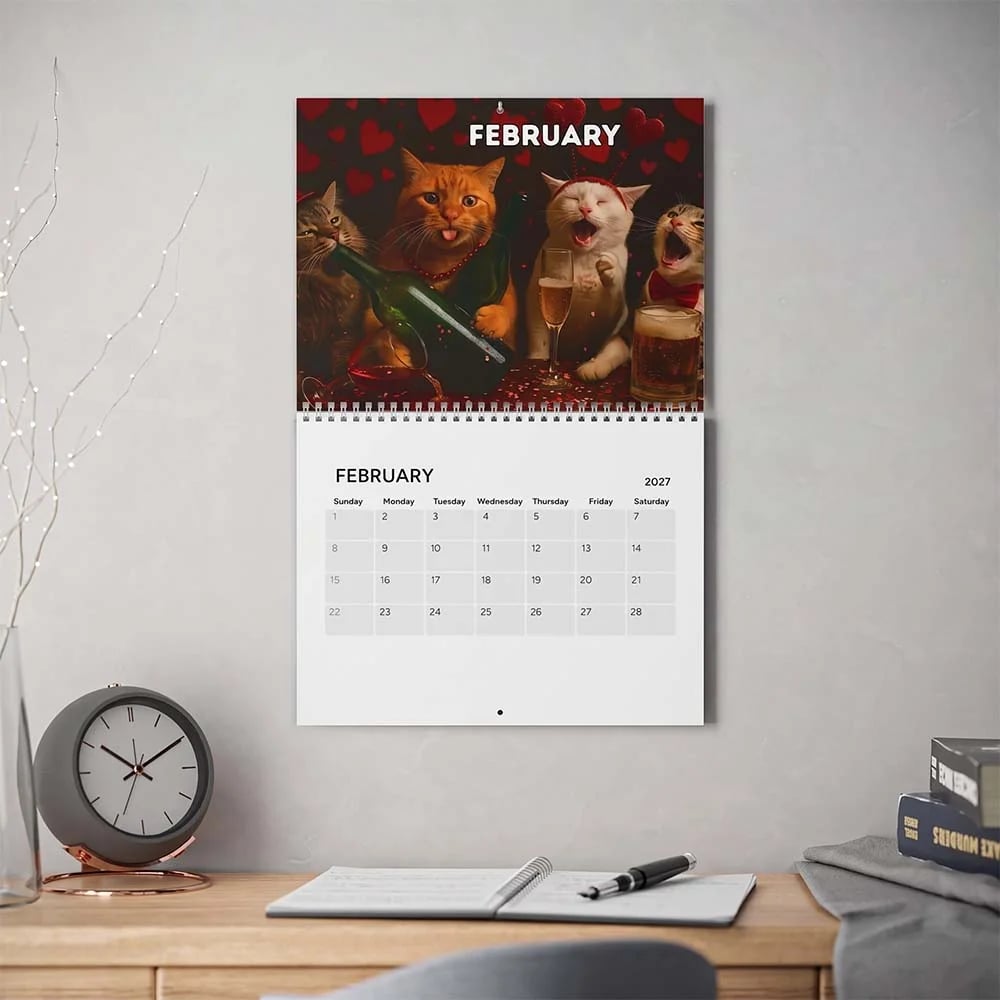 πΉπ» Drunk Cats 2027 Calendar β 12 Months of Feline Chaos & Bad Decisions