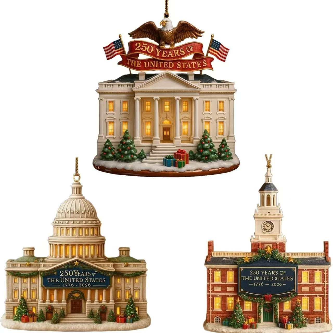 🔥🎄US 250th Anniversary Ornament
