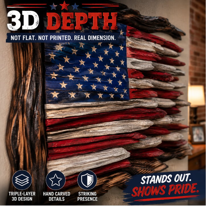 πΊπΈ Handmade Wooden American Flag Wall Art π₯