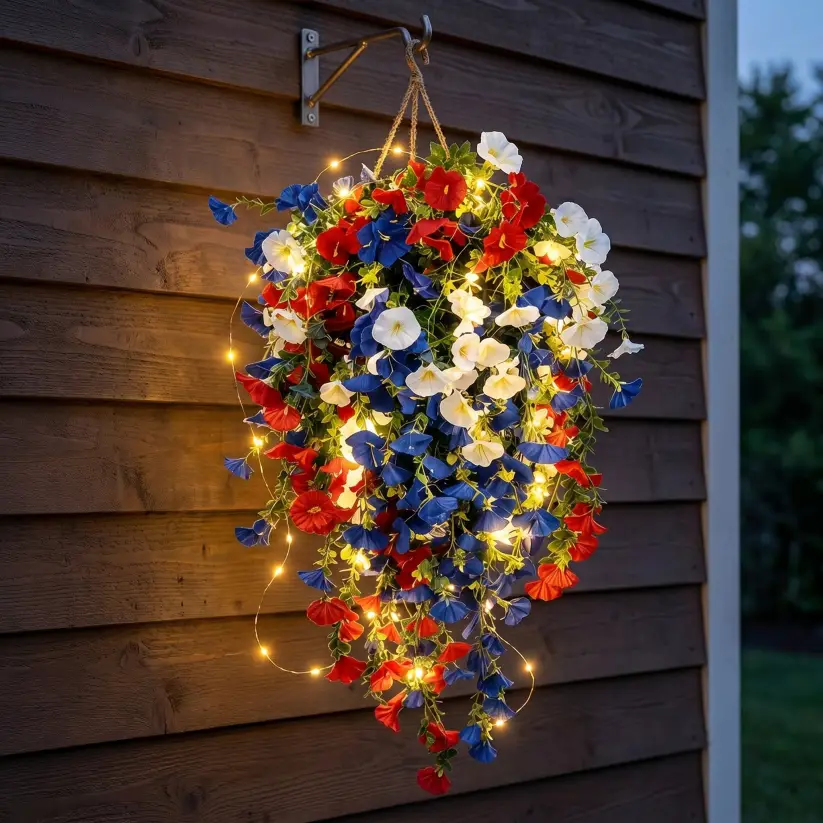 ✨✨ Celebrate America’s 250th Anniversary with Patriotic Hanging Flower Baskets