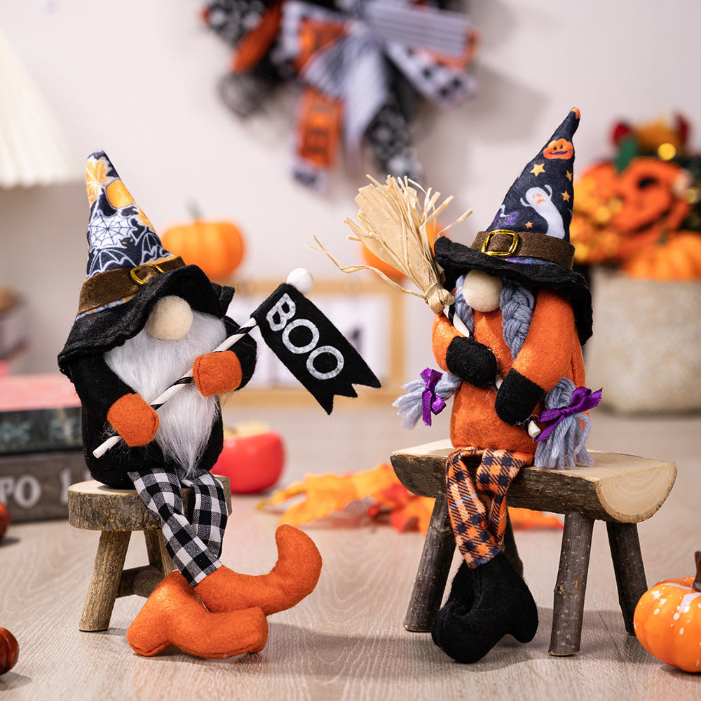 Halloween Witch Hat Leggy Gnome