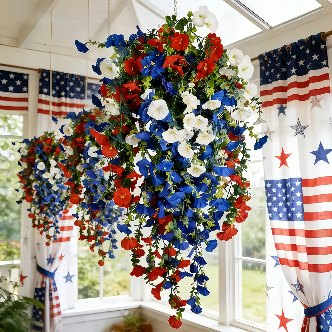 ✨✨ Celebrate America’s 250th Anniversary with Patriotic Hanging Flower Baskets