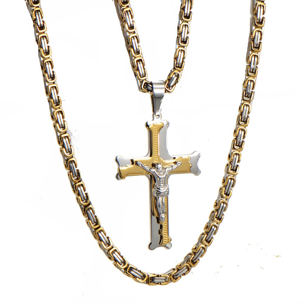 Grace 2026 - Double-Toned Jesus Cross Pendant Necklace