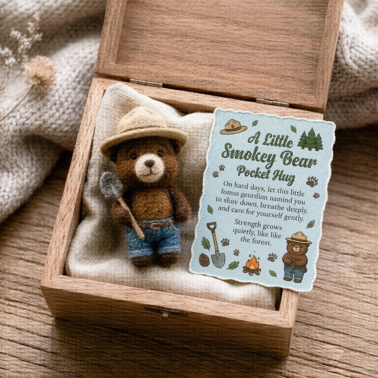 Smokey Bear Felt Pocket Hug Set