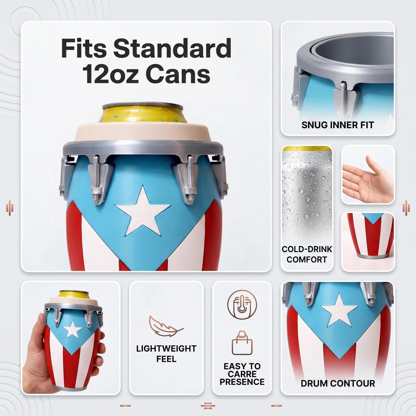 🔥 🔥 Conga-Style Can Holder – Celebrate Caribbean Pride, One Sip at a Time