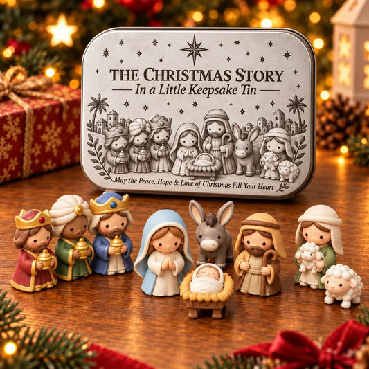 ✝️ Nativity Set in Tin Box — A Little Christmas Story You Can Hold Close