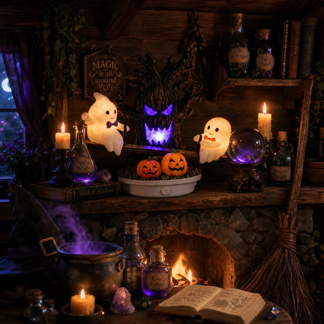 🔥LAST DAY 49% OFF - 🎃Animated Seesaw Ghost Plug In LED Night Light