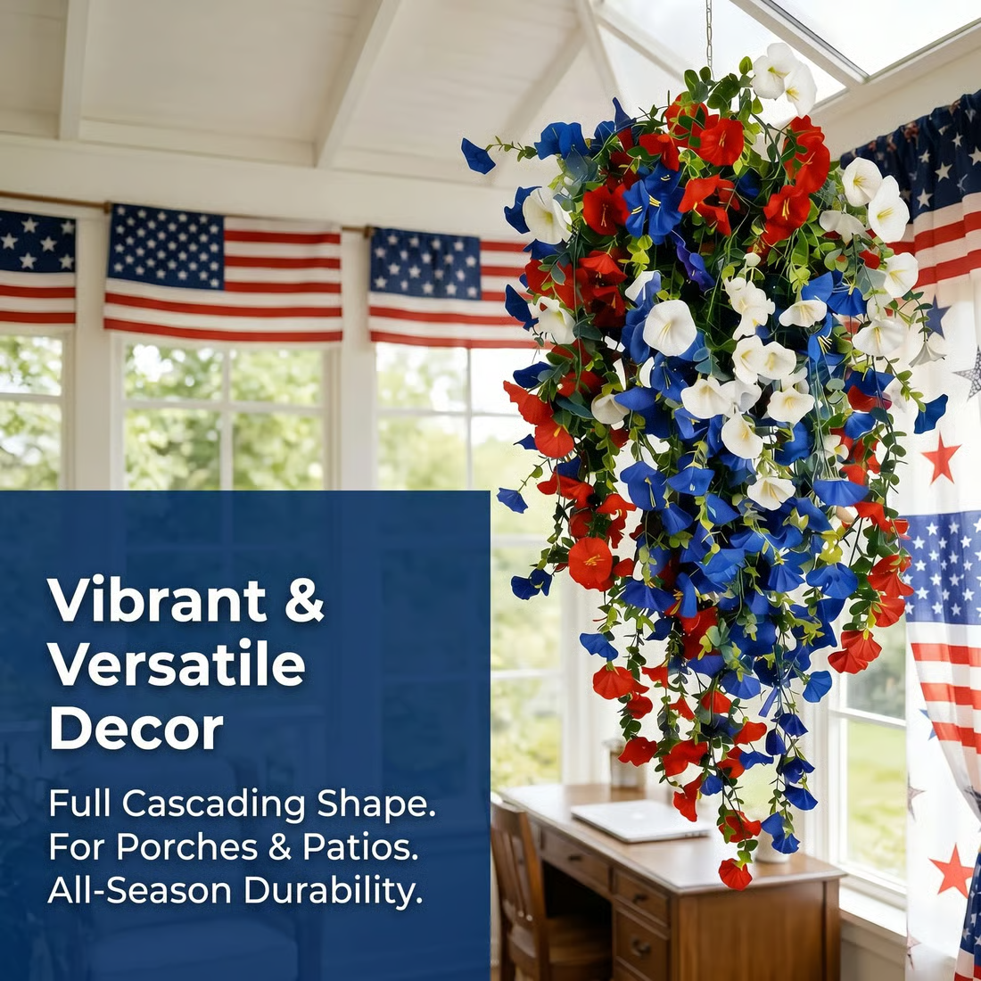 ✨✨ Celebrate America’s 250th Anniversary with Patriotic Hanging Flower Baskets