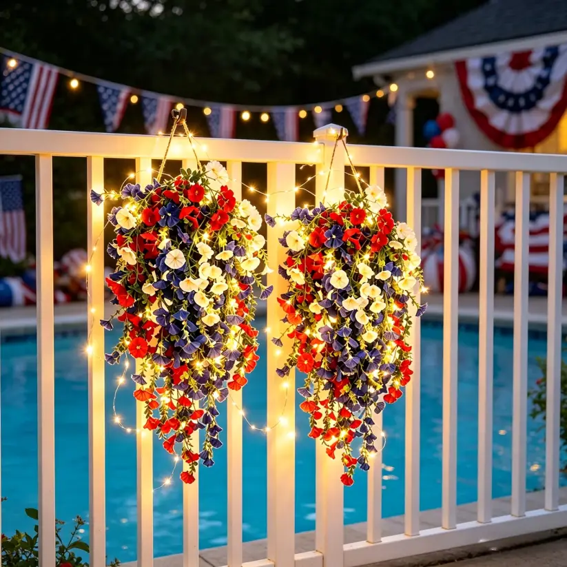 ✨✨ Celebrate America’s 250th Anniversary with Patriotic Hanging Flower Baskets