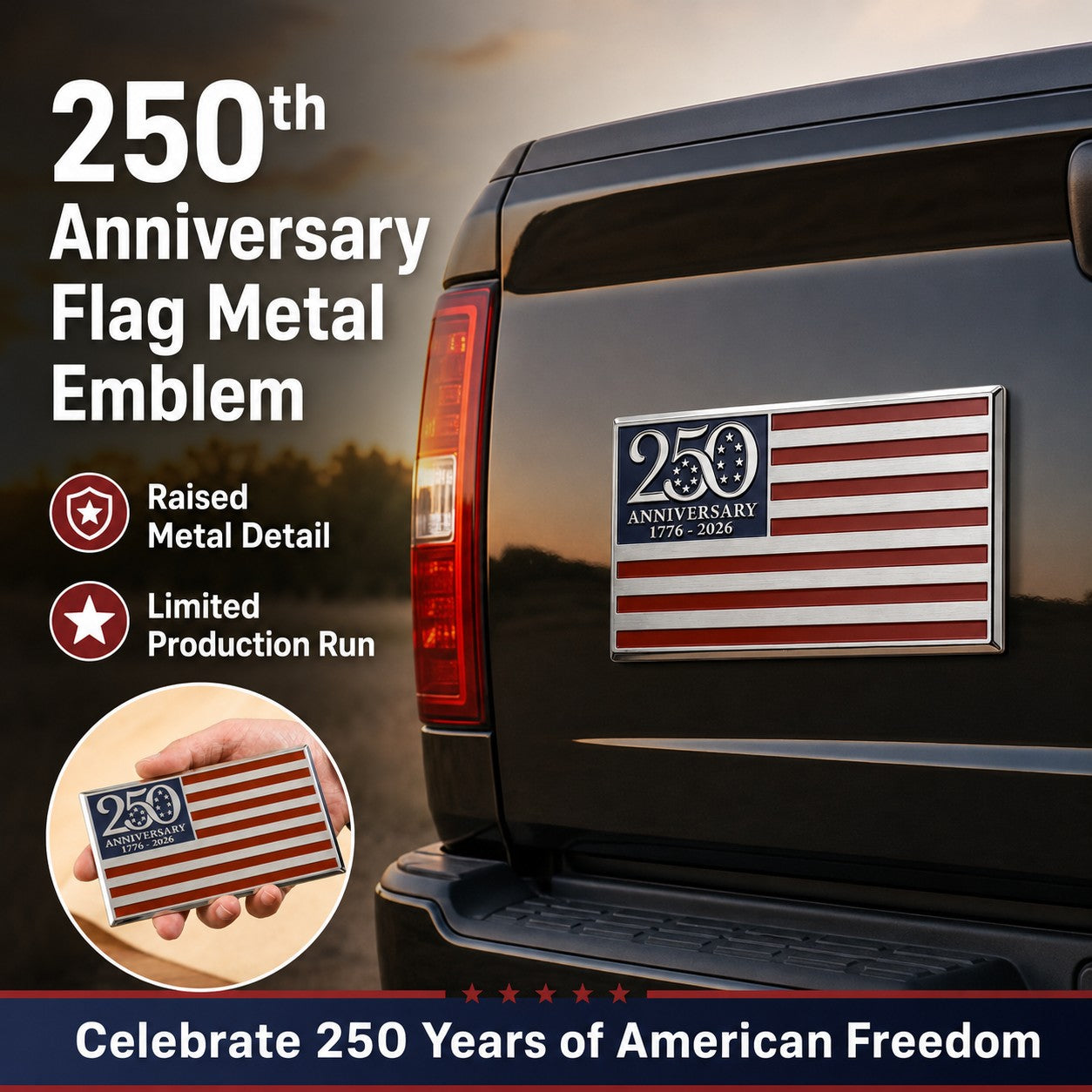 250th Anniversary Metal Flag Emblem✨