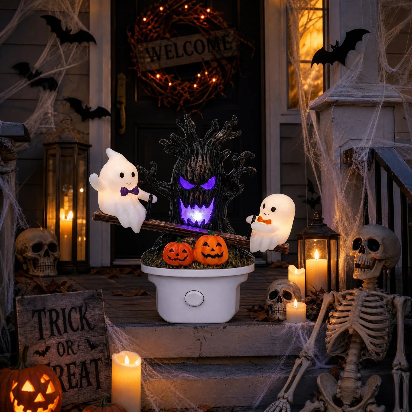 🔥LAST DAY 49% OFF - 🎃Animated Seesaw Ghost Plug In LED Night Light