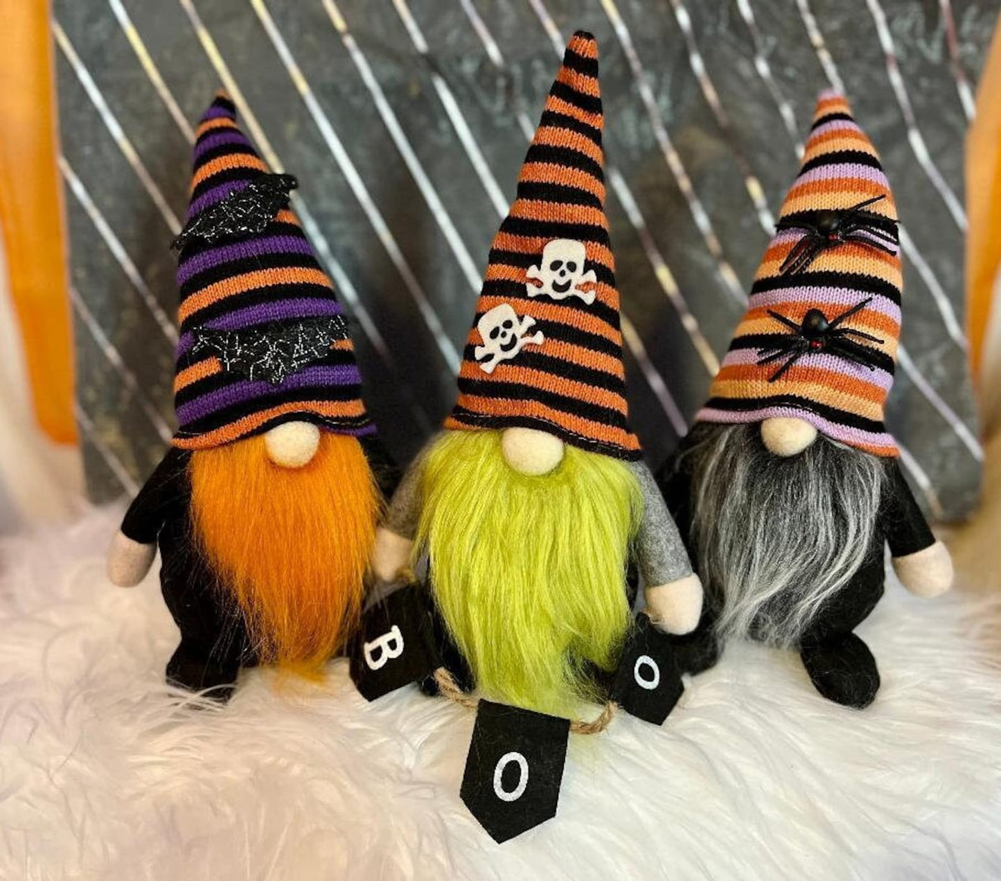 Halloween Striped Hat Gnome