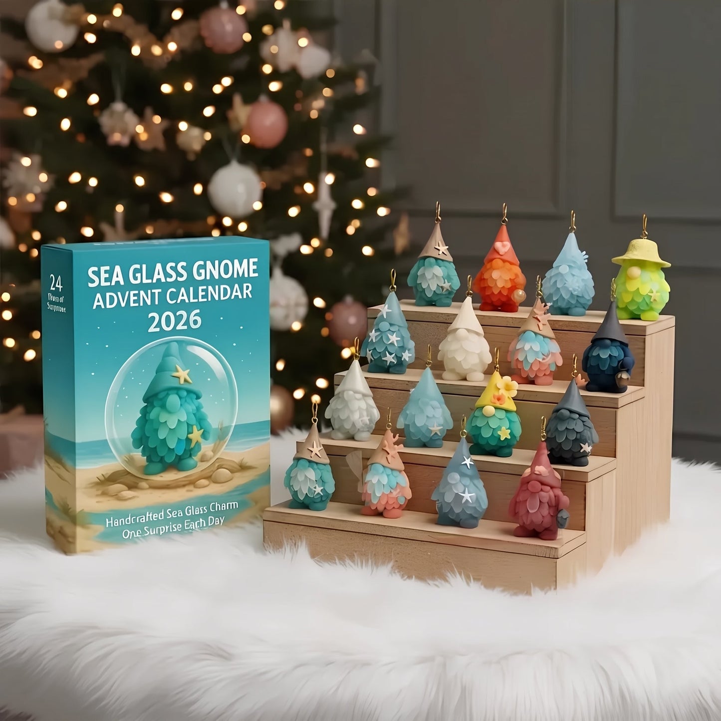 🎄Christmas Early Bird Sale |🌊🧝‍♂️Sea Glass Gnome Advent Calendar 2026